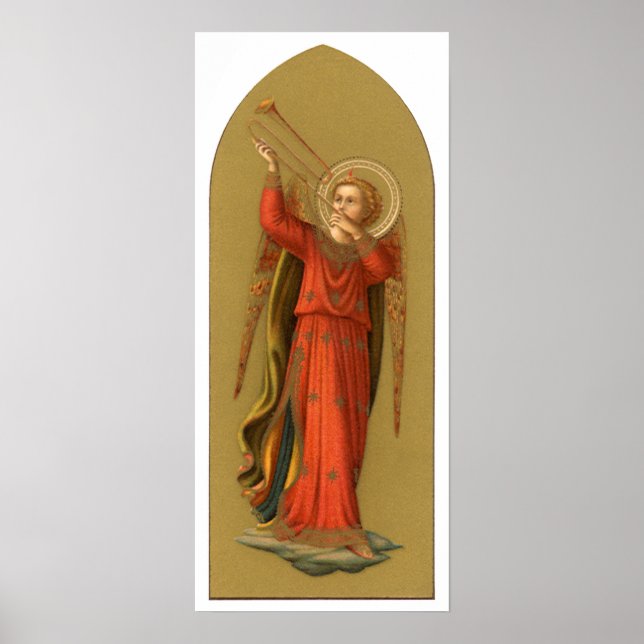 Christmas Musician Angels, Vintage Renaissance Poster (Front)