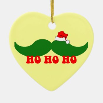 Christmas Mustache Ceramic Ornament by holidaysboutique at Zazzle