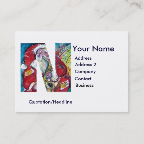 CHRISTMAS N LETTER  SANTA CLAUS WITH SAX BUSINESS CARD