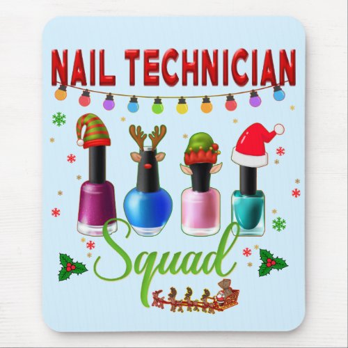 Christmas Nail Technician Xmas Salon Owner Mouse Pad