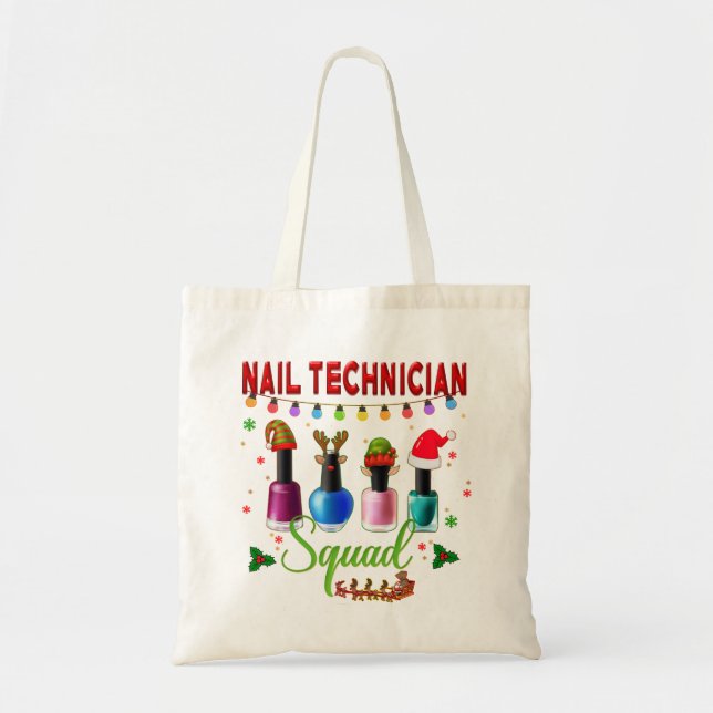 Christmas Nail Technician Xmas Salon Owners Group Tote Bag (Front)