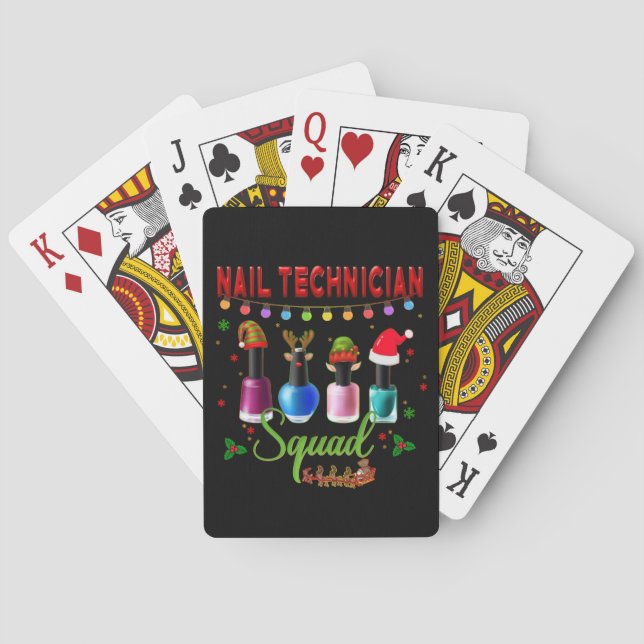 Christmas Nail Technician Xmas Salon Owners  Poker Cards (Back)