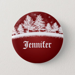 Christmas Name Badge Template Red Buttons