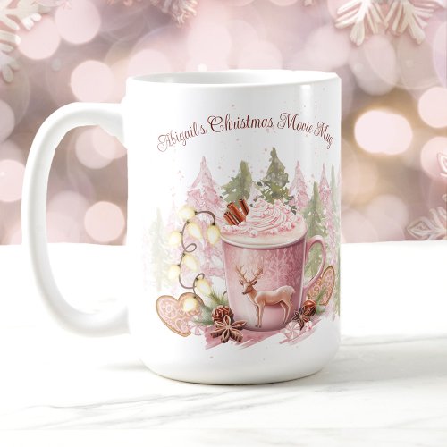 Christmas Name Pink Hot Chocolate Big Mug