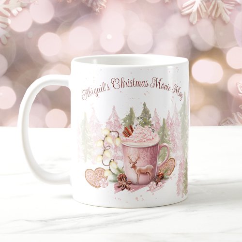 Christmas Name Pink Hot Chocolate Mug