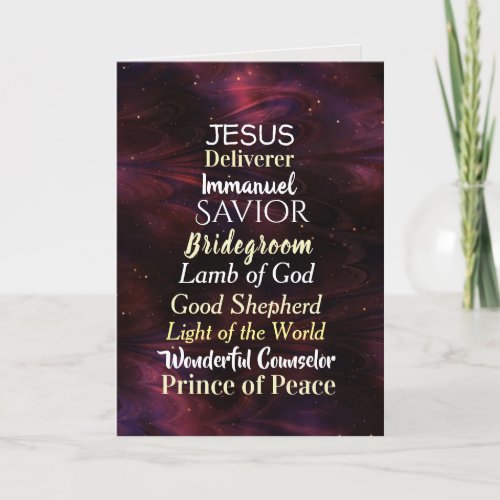 Christmas Names of Jesus Bible Verse Matthew 123 Holiday Card