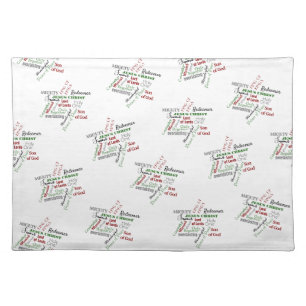 Christmas Names of Jesus Word Star Cloth Placemat