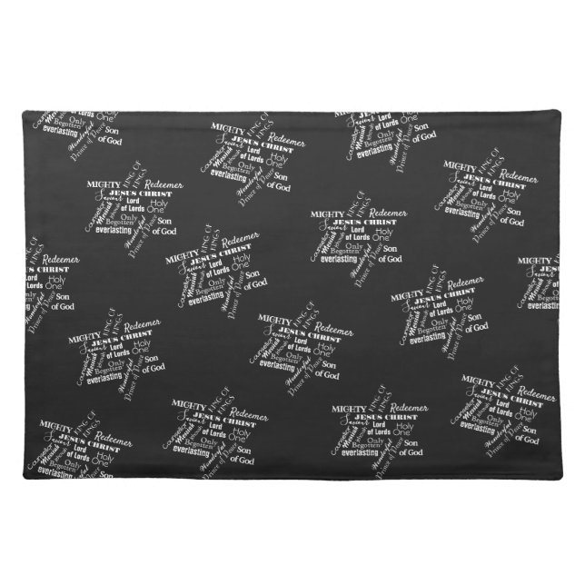 Christmas Names of Jesus Word Star Cloth Placemat (Front)