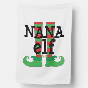 Christmas Nana Elf House Flag