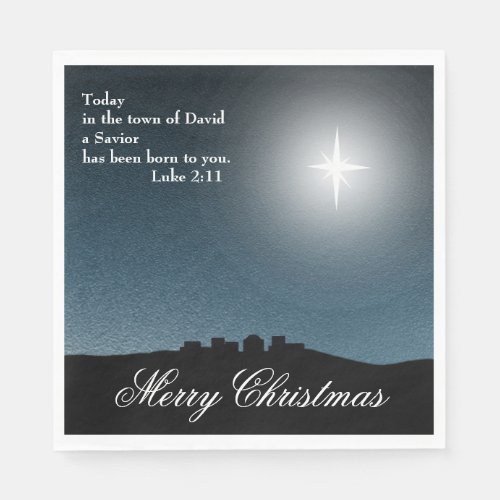 Christmas Napkin Bethlehem silhouette Star