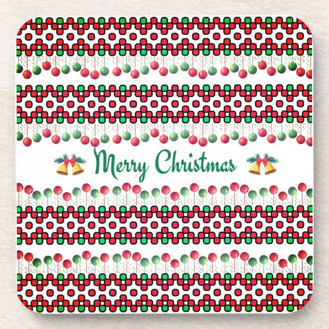Christmas Napkins Beverage Coaster (Front)