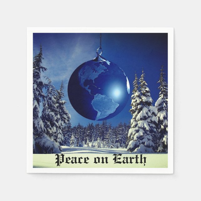 Christmas Napkins, Peace on Earth Napkins (Front)
