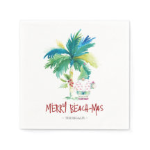 Christmas Napkins Tropical Beach