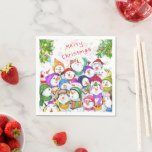 Christmas Napkins with Happy Snowmans Party<br><div class="desc">Napkins with Happy Snowmans Merry Christmas Party Funny Drawing Cartoon Snowman Celebration - Choose / Add Your Unique Text / Font / Color - Make Your Special Gift - Resize and move or remove and add elements / image with customization tool ! - Drawing and Design by MIGNED. You can...</div>