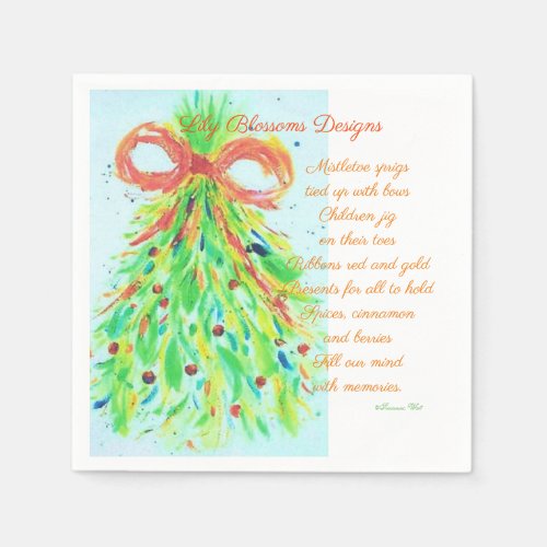 Christmas Napkins with poem by Ariella  Lily 