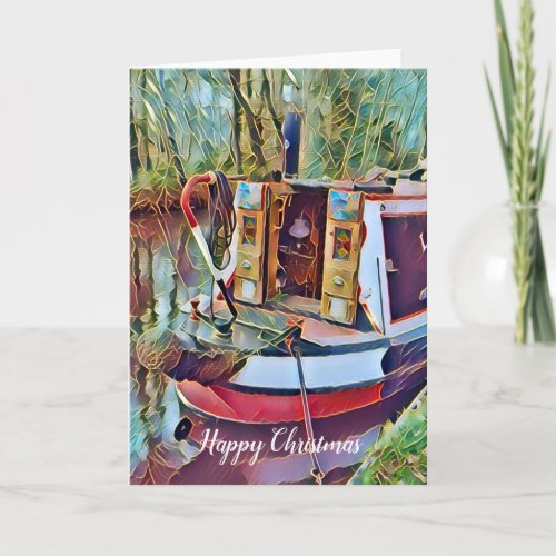 CHRISTMAS NARROWBOATS   CARD