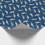 Christmas Narwhal navy Wrapping Paper<br><div class="desc">Christmas Narwhal navy wrapping paper</div>