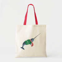 Christmas Narwhal Tote Bag