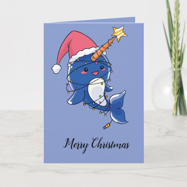 Christmas Narwhale Card (Front)