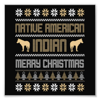 Christmas Native American Indian Merry Xmas Holida Photo Print