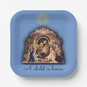 Christmas Nativity Adoration of Baby Jesus Paper Plates