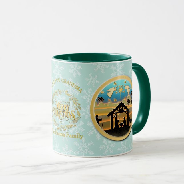 Christmas Nativity and Love You Grandma Mug (Front Right)