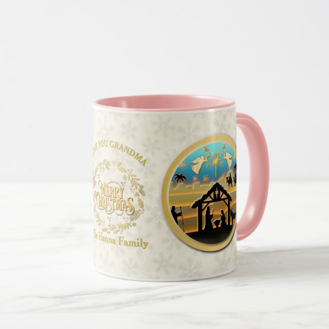 Christmas Nativity and Love You Grandma Mug (Front Right)