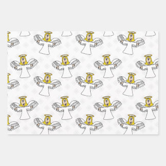 Christmas Nativity Angel Pattern Wrapping Paper Sheets