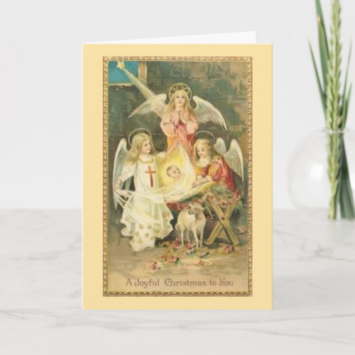 Christmas Nativity Angels Christ Child Holiday Card