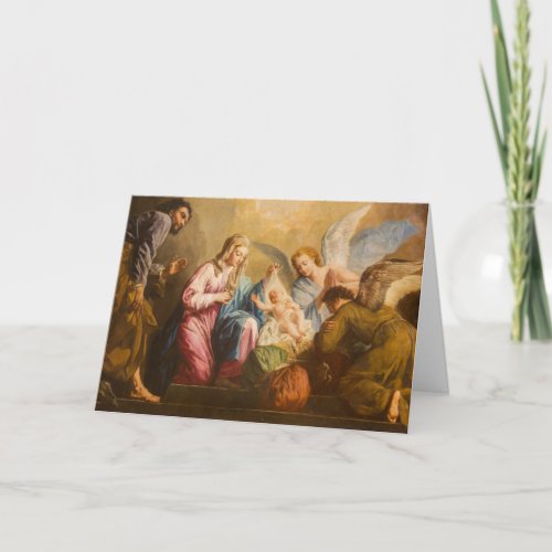 Christmas Nativity Angels Holy Family Virgin Mary Card