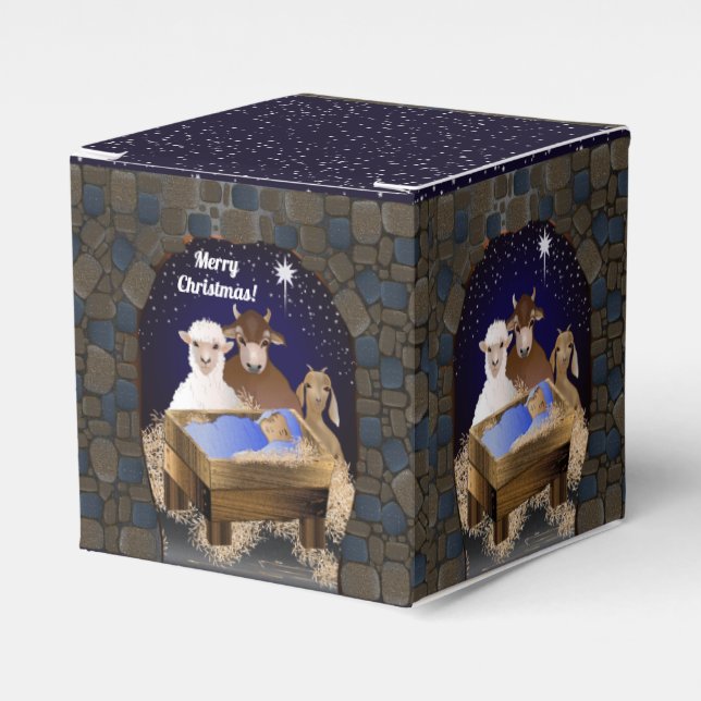 Christmas Nativity Baby Jesus Favor Boxes (Front Side)