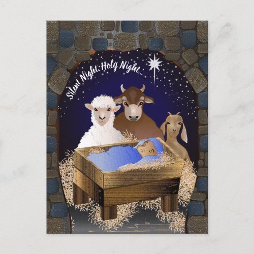 Christmas Nativity Baby Jesus Holiday Postcard