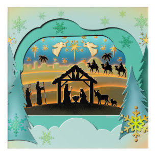 Christmas Nativity Baby Jesus in Manger Scene Acrylic Print