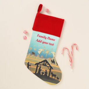 Christmas Nativity Baby Jesus in Manger Scene Christmas Stocking