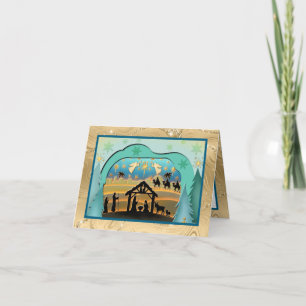 Christmas Nativity Baby Jesus in Manger Scene Holiday Card