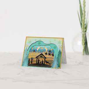 Christmas Nativity Baby Jesus in Manger Scene Holiday Card