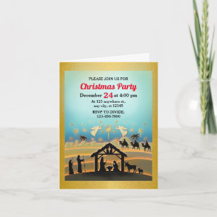 Christmas Nativity Baby Jesus in Manger Scene Invitation