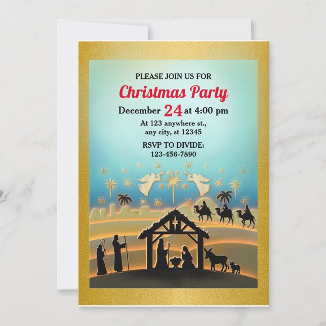 Christmas Nativity Baby Jesus in Manger Scene Invitation (Front)