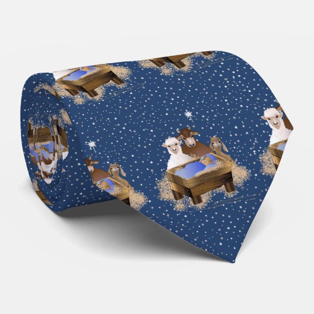 Christmas Nativity Baby Jesus Neck Tie (Rolled)