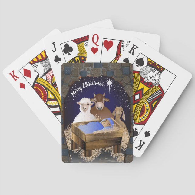 Christmas Nativity Baby Jesus Poker Cards (Back)