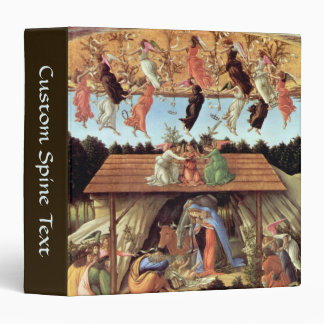 Christmas Nativity, Birth of Christ by Botticelli 3 Ring Binder