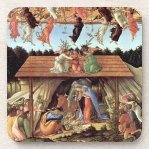 Christmas Nativity, Birth of Christ by Botticelli Beverage Coaster