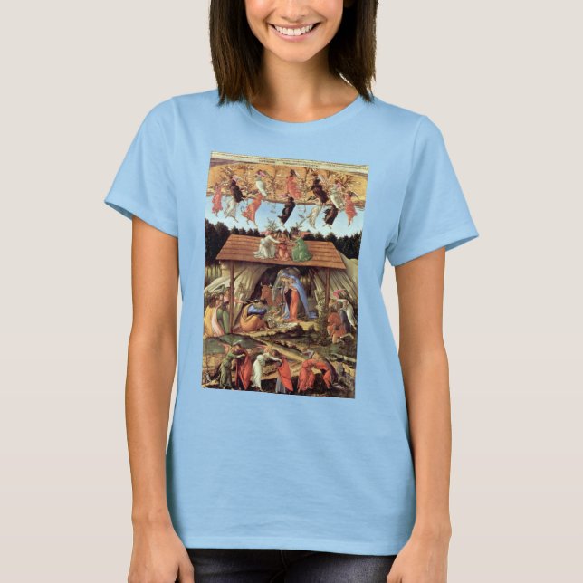 Christmas Nativity, Birth of Christ by Botticelli T-Shirt (Front)