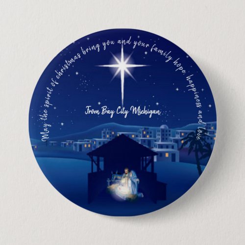 Christmas Nativity Button