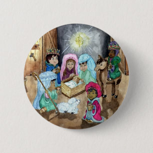 Christmas Nativity Button