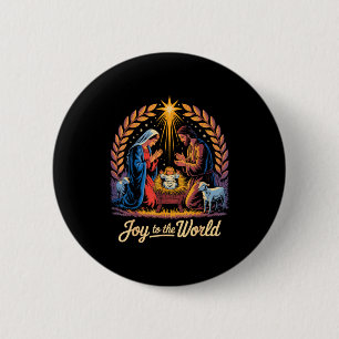 Christmas Nativity Christian Birth Of Jesus Joy To Button