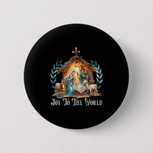 Christmas Nativity Christian Birth Of Jesus Joy To Button