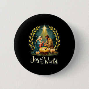 Christmas Nativity Christian Birth Of Jesus Joy To Button