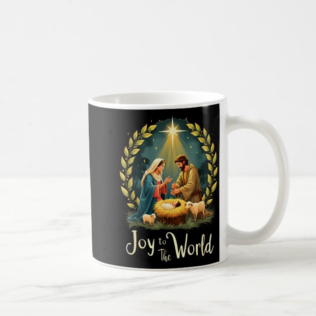 Christmas Nativity Christian Birth Of Jesus Joy To Coffee Mug (Right)