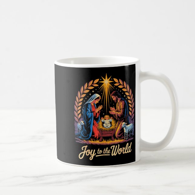 Christmas Nativity Christian Birth Of Jesus Joy To Coffee Mug (Right)